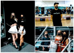 Korduvkasutatav näomask ettevõtte logoga.